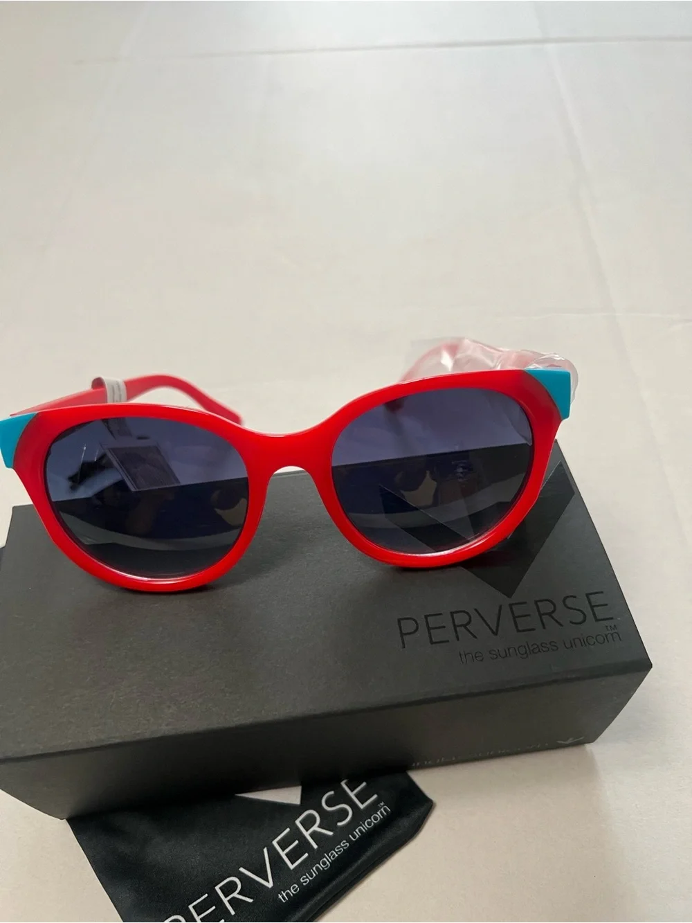 PERVERSE Red & Blue women’s  Sunglasses — Bold Two-Tone Frame